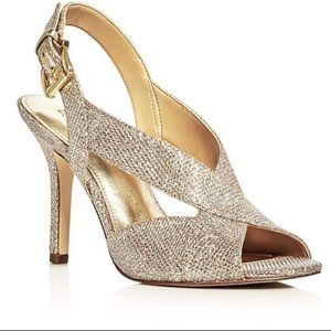 MICHAEL Michael Kors Becky Glitter Crisscross Slingback Sandal